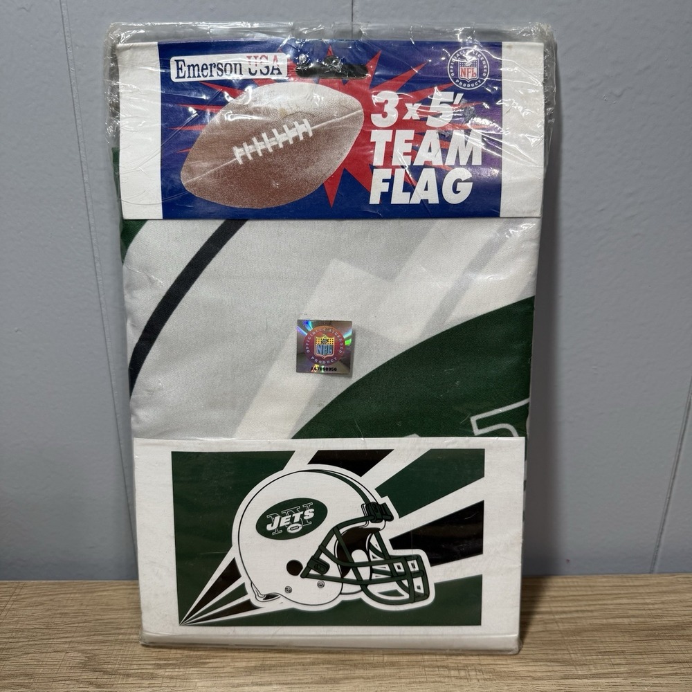 New‎ York Jets NFL 3 x 5 Team Flag by Emerson USA Helmet Logo Football Fan Merch